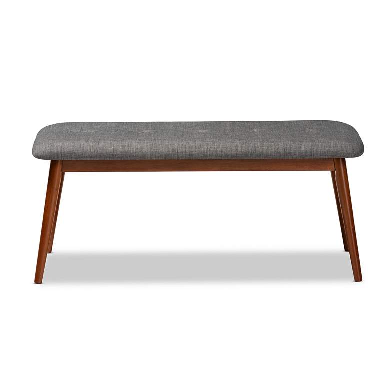 Image 3 Flora II 41 1/4" Wide Dark Gray and Oak Dining Bench more views