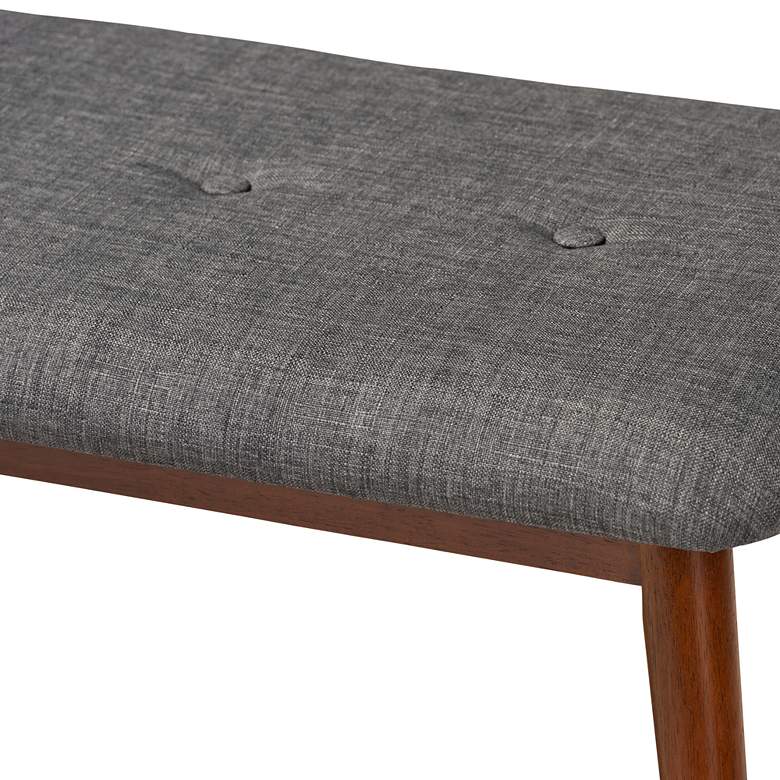 Image 5 Flora II 41 1/4" Wide Dark Gray and Oak Dining Bench more views