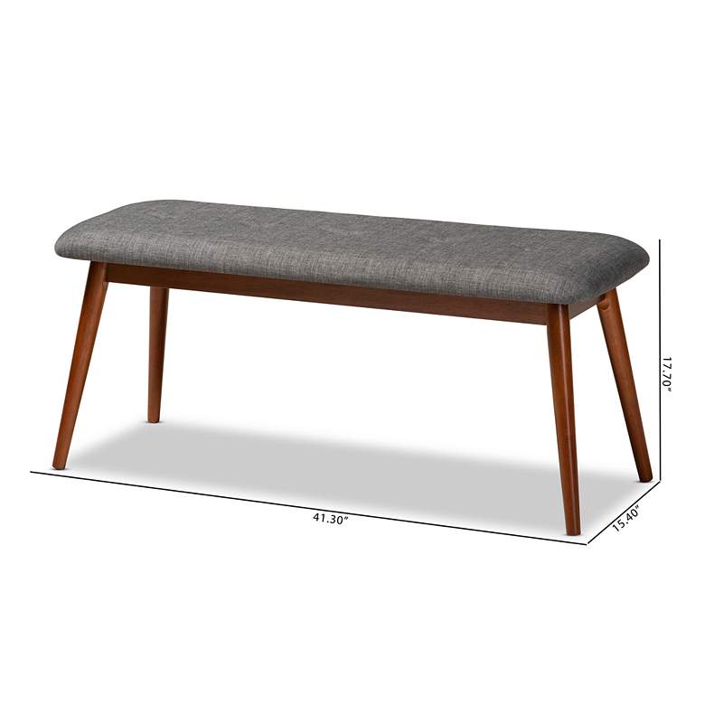 Image 7 Flora II 41 1/4" Wide Dark Gray and Oak Dining Bench more views