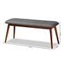 7_Flora II 41 1/4" Wide Dark Gray and Oak Dining Bench more views