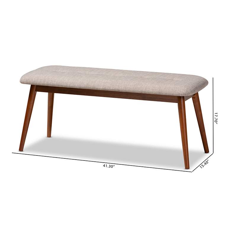Image 7 Flora II 41 1/4" Wide Light Gray and Oak Dining Bench more views