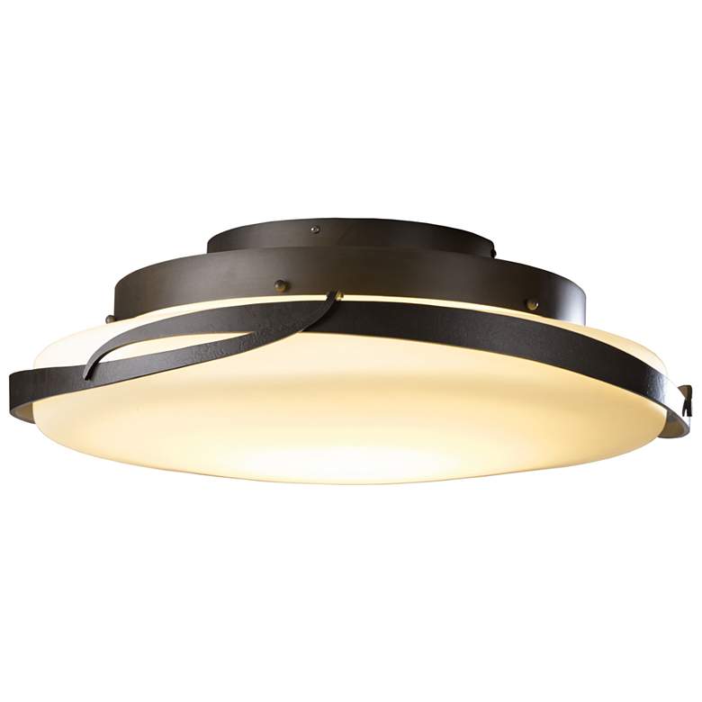 Image 1 Flora LED Flush Mount - Dark Smoke Finish - Opal Glass