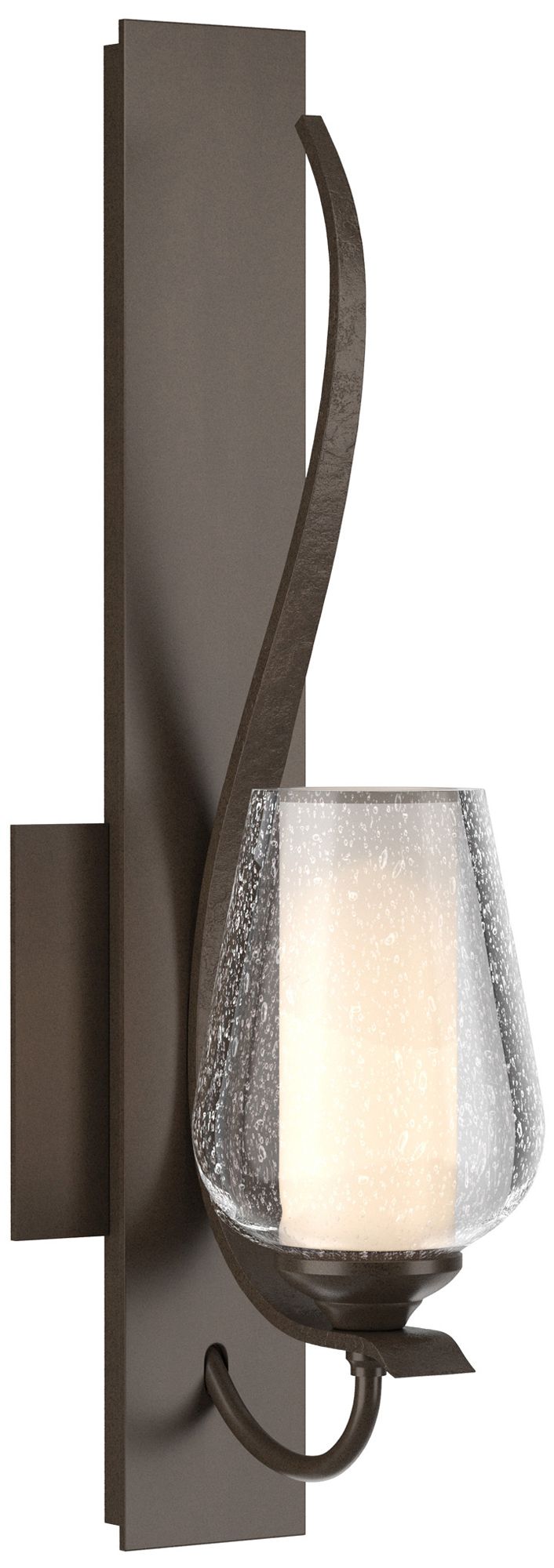 Flora Low Sconce - Bronze - Opal and Seeded Glass - Made to Order
