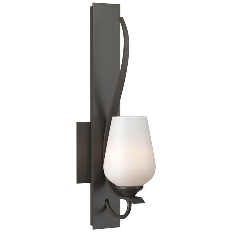 Image 1 Flora Low Sconce - Dark Smoke - Opal Glass