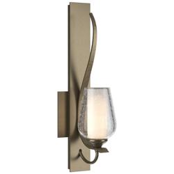 Flora Low Sconce - Gold - Opal and Seeded Glass