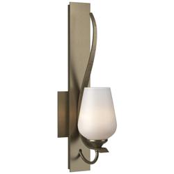 Flora Low Sconce - Gold - Opal Glass