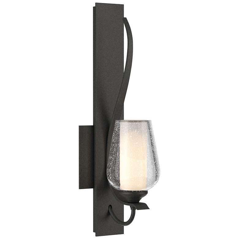 Image 1 Flora Low Sconce - Iron - Opal and Seeded Glass
