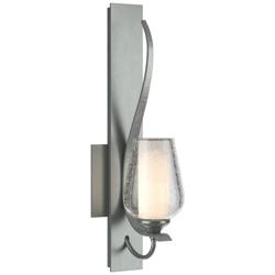 Flora Low Sconce - Platinum - Opal and Seeded Glass