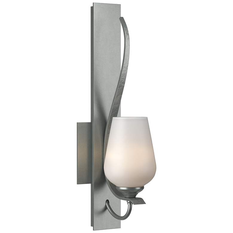 Image 1 Flora Low Sconce - Platinum - Opal Glass