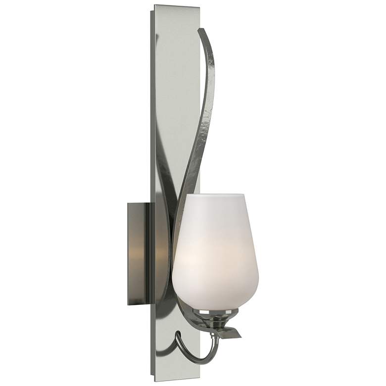Image 1 Flora Low Sconce - Sterling - Opal Glass
