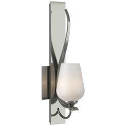 Flora Low Sconce - Sterling - Opal Glass