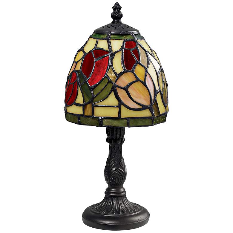 Image 1 Flora Mini Tiffany Style Glass Accent Lamp