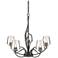 Flora Natural Iron 5 Arm Chandelier With Clear Glass