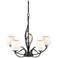 Flora Natural Iron 5 Arm Chandelier With Opal Glass