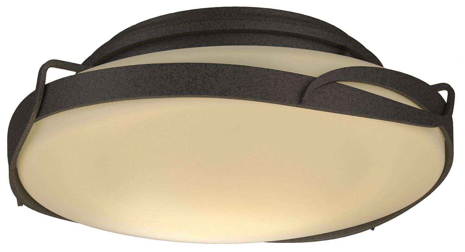 Flora Natural Iron Flush Mount With Opal Glass - Made to Order