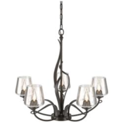 Flora Oil Rubbed Bronze 5 Arm Chandelier With Clear Glass