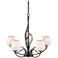 Flora Oil Rubbed Bronze 5 Arm Chandelier With Opal Glass