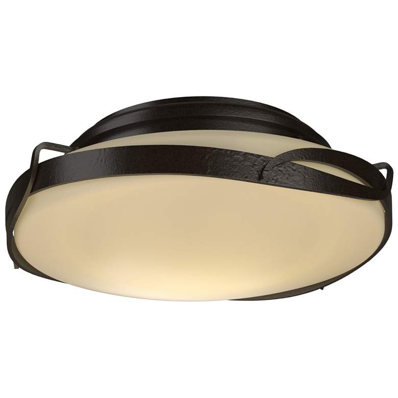Image 1 Flora Oil Rubbed Bronze Flush Mount With Opal Glass