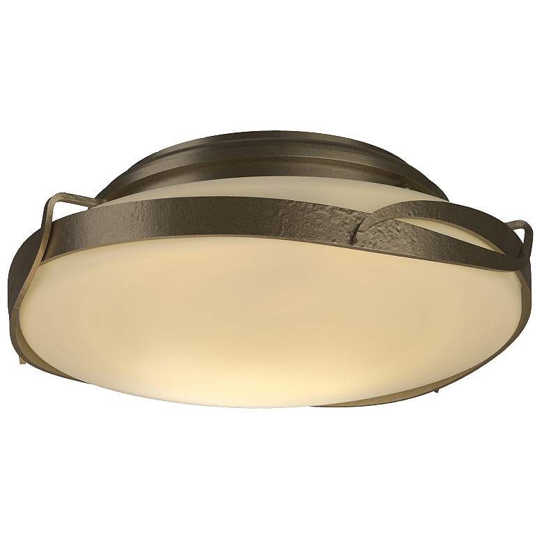 Image 1 Flora Soft Gold Flush Mount With Opal Glass