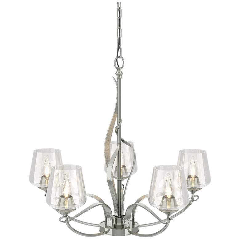 Image 1 Flora Sterling 5 Arm Chandelier With Clear Glass