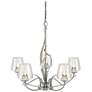 Flora Sterling 5 Arm Chandelier With Clear Glass