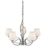 Flora Sterling 5 Arm Chandelier With Opal Glass
