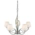 Flora Sterling 5 Arm Chandelier With Opal Glass