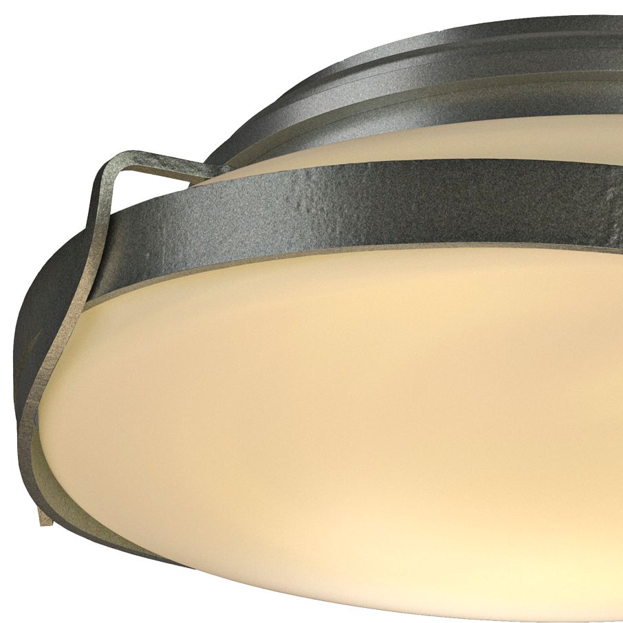 Image 2 Flora Vintage Platinum Flush Mount With Opal Glass more views
