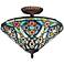 Floral 16" Wide Tiffany Style Bronze Ceiling Light