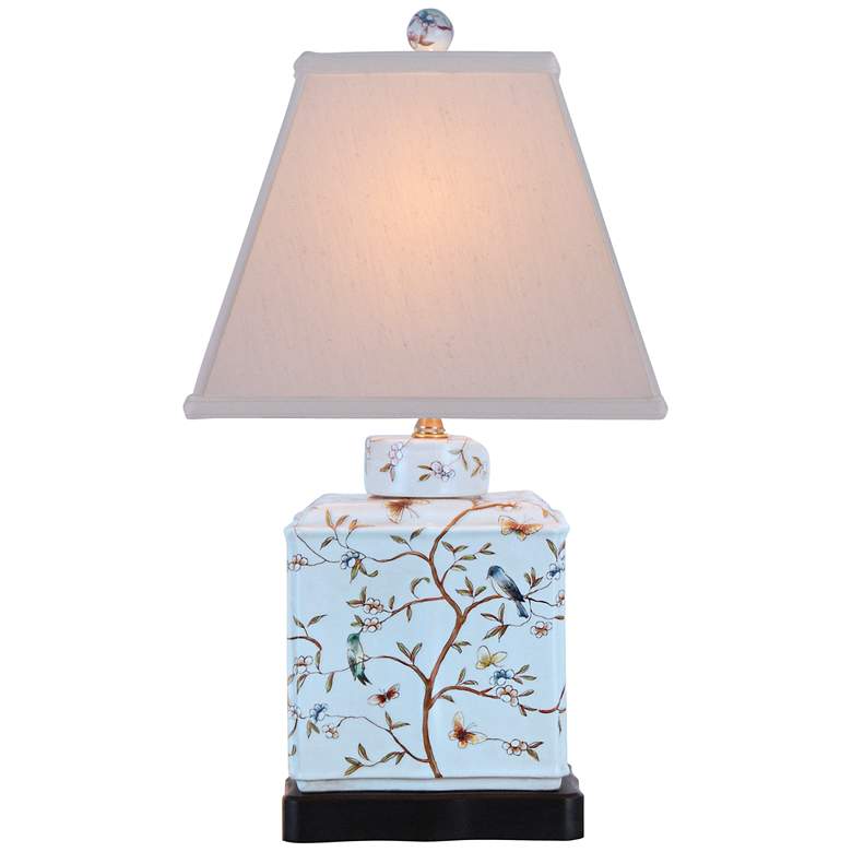 Image 2 Floral 20" High Rectangular Porcelain Jar Accent Table Lamp