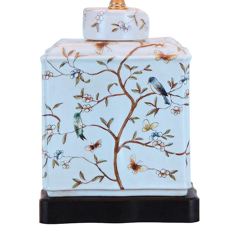 Image 5 Floral 20 inch High Rectangular Porcelain Jar Accent Table Lamp more views