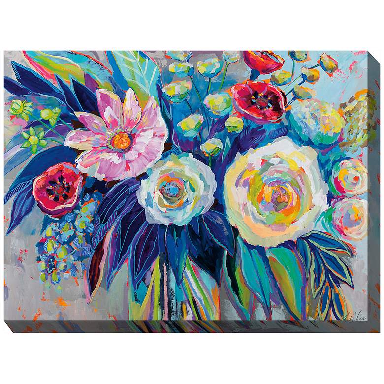 Image 2 Floral Array 40" Wide All-Weather Outdoor Canvas Wall Art