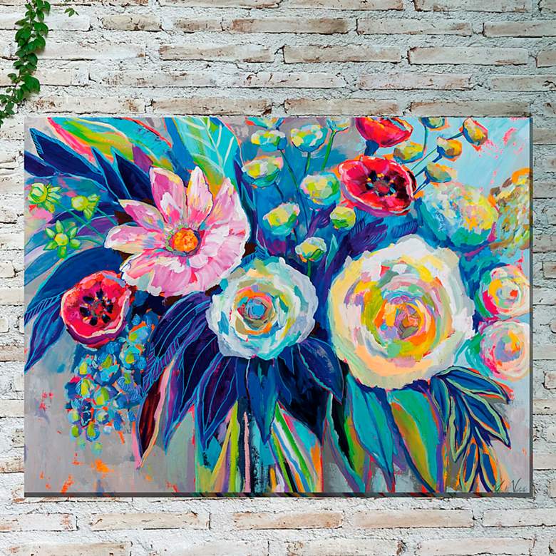 Image 1 Floral Array 40" Wide All-Weather Outdoor Canvas Wall Art
