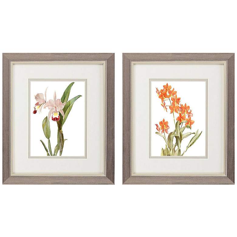 Image 1 Floral Beauty I 9"W x 11"H Framed Art Set of 2