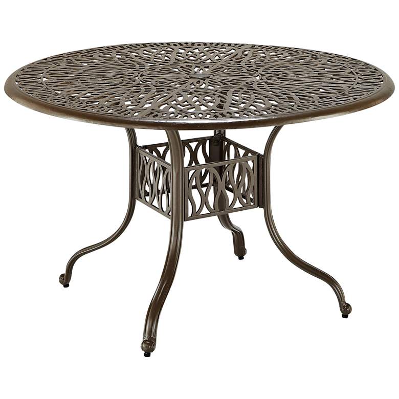 Image 1 Floral Blossom Taupe 42 inch Outdoor Dining Table