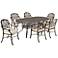 Floral Blossom Taupe 7-Piece Dining Set