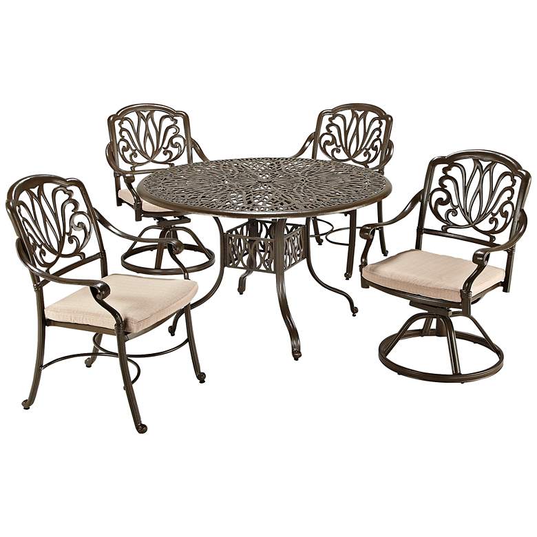 Image 1 Floral Blossom Taupe Large 5-Piece Dining Set