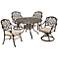 Floral Blossom Taupe Large 5-Piece Dining Set