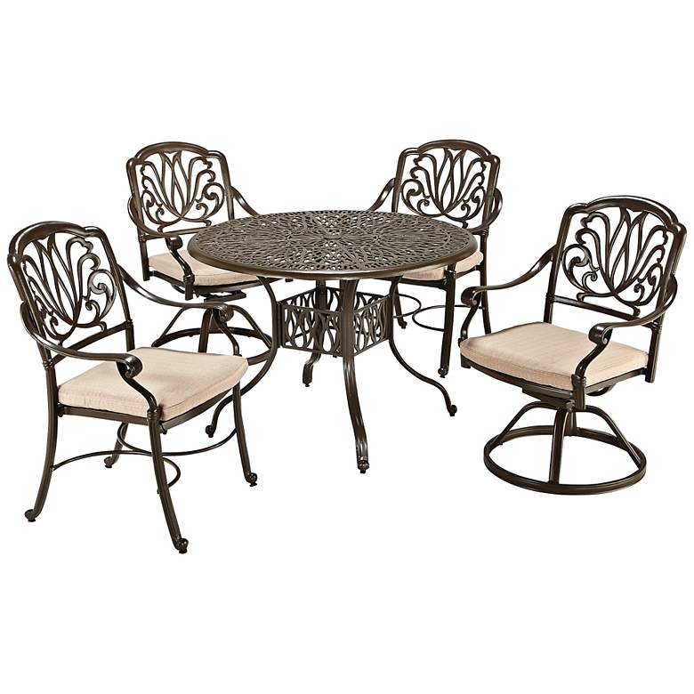 Image 1 Floral Blossom Taupe Small 5-Piece Dining Set