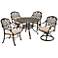Floral Blossom Taupe Small 5-Piece Dining Set