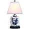 Floral Blue and White Rectangle Shade Porcelain Table Lamp