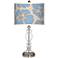 Floral Blue Silhouette Apothecary Clear Glass Table Lamp