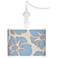 Floral Blue Silhouette Giclee 13 1/2" Wide Swag Pendant