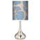 Floral Blue Silhouette Giclee Droplet Table Lamp