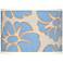 Floral Blue Silhouette Giclee Drum Shade 13.5x13.5x10 (Spider)