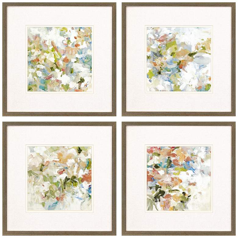 Image 2 Floral Blush 17" Square 4-Piece Framed Giclee Wall Art Set