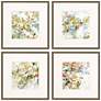 Floral Blush 17" Square 4-Piece Framed Giclee Wall Art Set 