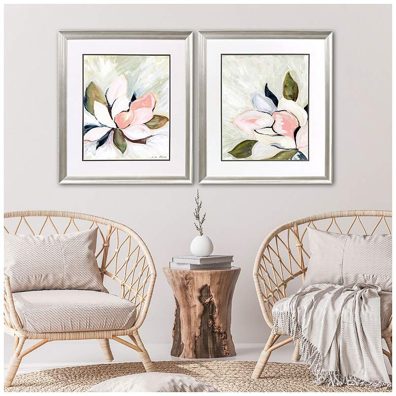 Image 4 Floral Burst 25"W x 29"H Transitional Framed Art Set of 2 more views