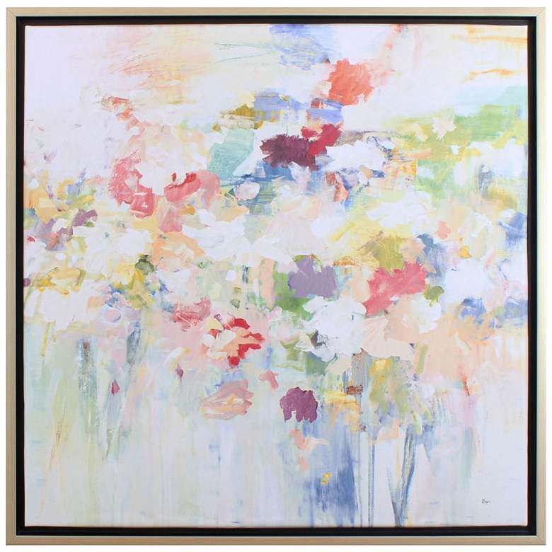 Image 3 Floral Burst Abstract 30" Square Framed Canvas Wall Art