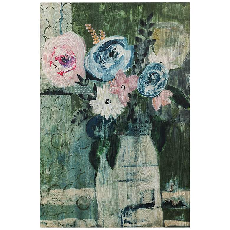 Image 2 Floral Circle 36" High Giclee Printed Wood Wall Art